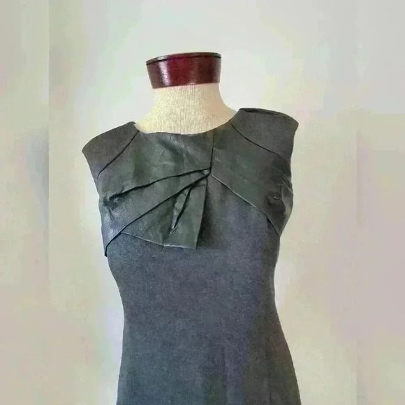 Angel Eyes black sleeveless dress with leather  upper chest. Size 4 - Picture 3 of 12